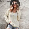 Women's Sweaters Solid Woman Autumn 2022 V-Neck Button Aesthetic Jumpers Pullover Casual Fashion Womens Winter Drop