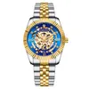 Dial Gold Face Design Mec￢nico Autom￡tico por Design de Moda Rel￳gios Correia de A￧o Antelhado ￠ prova d'￡gua 001 Rel￳gio masculino Men's Watch Watchwatch Watch