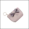 Förvaringspåsar dragkedja handväska mti-funktionell bärbar mynt lagringsväska bowknot preppy stil smycken mini förändring purses söt flicka 29 l2 dr dhaew