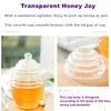 Storage Bottles Glass Honey Jar And Dipper Set Tabletop Crystal Clear Beehive Pot With Lid Heat-Resistant Holder