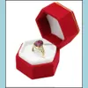 Boîtes de rangement Colgères Veet Hexagonal Boîtes de bijoux de la Saint-Valentin Boîte de rangement en plastique Porte-rangement pour boucles d'oreilles à bague GIF GIF M2 DHOPM
