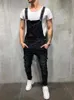 Men039s Jeans 2021 High Quality Men039s British Sty Denim Bib Pants Full ngth Jumpsuits Hip Hop Ripped Jeans Overalls for Me1450010