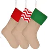 Canvas Christmas Stocking Sacos de presente Xmas Kids grandes Natal de Natal