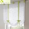 Curtain Simple All- Embroidered Window Floral Short Curtains Roman Blinds For Living Room Fashion Kitchen Tulle Door Louver