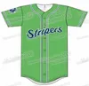 قمصان بيسبول NEW College Gwinnett Stripers Jersey 100٪ تطريز مزدوج مخيط V رجال ونساء وشباب مخصص