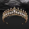 أسود AB Crystal Crowns الزفاف Tiara Prom Rhinestone Hair Associory Witch Emo Tiaras عقال