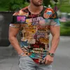 Męskie koszulki T-shirty Drukuj koszulka z krótkim rękawem Mężczyźni Casual Summer O Neck Tee Fashion Harajuku Męskie Ubrania 2022 Męskie topy