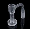 Quartz Banger Nails Sandblasting Seamless Smoking Banger Beveled Edge BangerS 10mm 14mm Male Joint Terp Slurper Set With Cap And Pill Full Weld Sandblasted