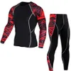 Men's Sleepwear Men Thermal underwear winter long johns 2 piece Sports suit Men's Compression leggings Quick dry t-shirt long sleeve jogging set T221017