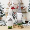 D￩corations de No￫l toppers gnomes poup￩e couverture de bouteille de vin joyeuse table de d￩coration cadeau rrb16447