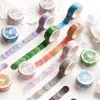 Presentförpackning 100st etikett Masking Tapes Writing Memory Washi Tape Lätt att riva Dot Color 14x14mm Journaling