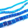 Wojiaer niet-magnetische hematietmaterialen 4 mm blu licht vierkant losse kralen voor ketting sieraden maken accessoires 15.5 "bl326