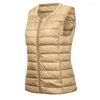 Gilet en laine pour femmes, col rond, solide, fin, matelassé, mode coréenne, vestes sans manches, automne hiver 2022