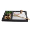 Figuras decorativas Meditação de areia do jardim zen Pacífico Relax Decoração Conjunto de decoração espiritual Buda Incense Burner Feng Shui Yoga Decor