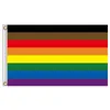 90x150cm 3x5 fts 배너 플래그 LGBT 게이 프라이드 진행 무지개 깃발 직접 공장 스톡 이중 스티치 준비