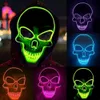 Glowing Face Mask Halloween Decorations Glow Cosplay Coser Masks PVC Material LED Lightning Women Men Costumes FY9585