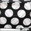 Sacs de rangement Sacs de rangement de grande capacité Noir Jaune Baseball Softball Stockages Sac imperméable à l'eau Sacs cosmétiques en nylon Eco Friendly 8 Dhxgd