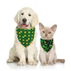 Abbigliamento per cani Giorno di San Patrizio Pet Bava Bandana Gatto Cucciolo Fazzoletto Accessori Fazzoletto da collo Sciarpa Asciugamano saliva