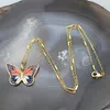 Pendant Necklaces 18inch 10pcs/lot Design Enamel Charm Necklace Colorful Butterfly Jewelry Plated Chain Wholesale