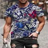 Męskie koszulki T-shirty Drukuj koszulka z krótkim rękawem Mężczyźni Casual Summer O Neck Tee Fashion Harajuku Męskie Ubrania 2022 Męskie topy