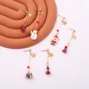 Boucles d'oreilles pendantes en forme d'arbre de noël, bonhomme de neige, cristal rouge, cloches perlées, chaussettes, glands, cadeaux à la mode pour femmes, bijoux de fête, 2022