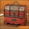 Jewelry Pouches Bags Jewelry Pouches Bags Traditional Wooden Box Oriental Style Vintage Treasure Chest With Der Rustic Decor Contai Dhcgz