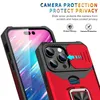 Korthållare magnetiska ringtelefonfodral för iPhone 14 Pro Max Samsung Galaxy A23 A03S S22 Google Pixel 7 Moto G 5G 2022 Lens Protection Armor Covers