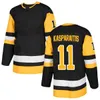 Men Retro 11 DARIUS KASPARAITIS Hockey Jerseys Stitched Black Blue White Home Away Uniforms