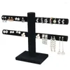 Smyckespåsar Display Shelförhängen Halsband Holder Stud Earring Accessories Storage Rack Black24.8x17x7.5cm