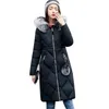 5XL Women Winter Down Jackets And Coats Casual Long Sleeve Big Fur Collar Coat Female Loose Warm Hooded Plus Size