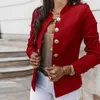 Costumes pour femmes Blazers Femmes Manteau Vestes Veste Femme Slim-breasted Petit Costume Couleur Unie À Manches Longues Haut Court Pour