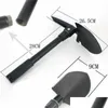 El Aletleri Mtipurpose Katlama Survival Shovel Taşıma ile Taşıma Askeri Dişli Entegring Aracı Seçim Cam Drop Deliv Dhllq için Pusula