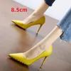 Dress Shoes Women Cute Sweet Black Pu Leather European Stylish Stiletto Heels Lady Spring & Summer Office Mujeres Tacones Altos E205