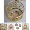 Ljushållare Elektropläterad metall ihålig marockansk fågelbur Lantern Holder Craft Tea Light Cradle Room Decor for Home M56