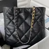 7A New Top Women's Shoulder Bag Designer Luxury 22B Leather 19 Large Capacity Tote Portable Soft Classic Fashion Brand AS3519 Rhombus Original Chains Reproduction