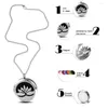 Choker Lotus Pattern Stainless Steel Essential Oil Diffuser Locket Necklace Pendant Jewelry With 8pc Pad