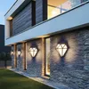 Diamant utomhus v￤gglampa villa g￥rd tr￤dg￥rd veranda ljus heminredning foaj￩ sovrum korridor konsol sconce armatur