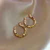 Hoop Ohrringe Kreative Gold Farbe Koreanische Geometrische Metall Für Frauen Weibliche Retro 2022 Trend Mode Schmuck