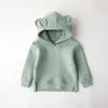 Felpe con cappuccio Simpatiche neonate Bambini Ragazzi Autunno Maglione in pile con orecchio d'orso Vestiti primaverili Abbigliamento per bambini solidi