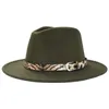 Berretti Cintura leopardata Cappelli Fedora da donna Cappello Panama in feltro a tesa larga Gentiluomo Uomini eleganti Matrimonio formale Decorare berretto jazz di lusso all'ingrosso