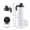 20oz Sublimation Straight Tumbler Double Wall Stainless Steel Vacuum Insulated Cups Bottle With Two Lids Straws BBB16430