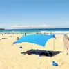 Tente ombragée de soleil de Sunshade Beach Sunshade avec des ancres de sac de sable UV Grande canopée portable pour les parcs Y07065536633