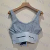 Damskie sportowe podkoszulki Top z wysokim stanem i pół spódnicą Logo marki Tank Dress Ladies Yoga Wear Dwa kolory