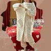 Salotto da notte da donna Pigiama Set da donna Kawaii Flanella Caldo Orecchie di animali Cappello Sciolto Indumenti da notte Comfort Inverno Spessore Dolce ammaccature Pigiama Manica lunga T221017