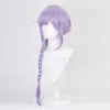 Charming women's long hair Cosplay animation modeling gray purple modeling fried dough twist braid wig