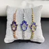 Charmarmband religion hamsa kvinnors justerbara f￶rgyllda modekristaller par f￶r kvinnor flickor smycken present flickv￤n