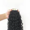 Nastro nelle estensioni dei capelli umani brasiliani Real Remy Hair Trama della pelle Colla adesiva su qualità da salone per donna