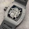 高級メンズメカニックウォッチ腕時計ビジネスレジャーRM055自動メカニカルRウォッチブラックセラミックテープメンズトレンドウォッチ