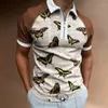 Polos pour hommes Polo à manches courtes pour hommes HD Impression numérique T-shirt à col à glissière Casual Respirant Vêtements d'été de haute qualité pour