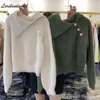 Women's Sweaters Loribindwood 2022 Winter Korean Version Of The Lapel Imitation Mink Velvet Short White Sweater Super Fairy Design Knit